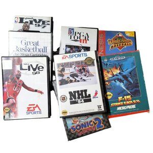 Sega Genesis 8 Games Lot Sports Sonic Strike Eagle GA126
